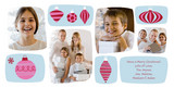 Pink Blue Ornaments 8x4 Flat Card