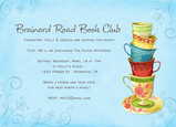 Blue Teacup Stack 7x5 Flat Card