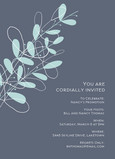 Navy Blue Leaves 5x7 Flat Card