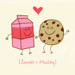 Milk Cookies Love 4.75x4.75 Folded Card