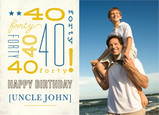 Fortieth Birthday 7x5 Folded Card