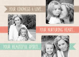 Three Ribbon Mothers Day 7x5 Folded Card