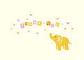 Yellow Elephant 5.25x3.75 Folded Card
