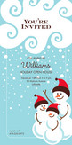 Waving Snowman Party 4x8 Flat Card