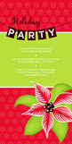 Red Poinsettias Party 4x8 Flat Card