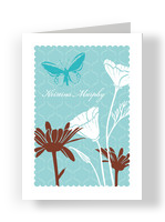 China Blue Floral Note 3.75x5.25 Folded Card