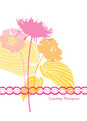 Yellow Pink Floral Note 3.75x5.25 Folded Card