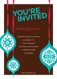 Turquoise Ornaments Party 5x7 Flat Card