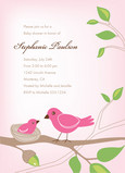 Pink Baby Bird Shower 5x7 Flat Card