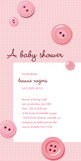 Pink Baby Buttons Shower 4x8 Flat Card
