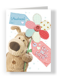 Boofle Flower Get Well 5x7 Folded Card