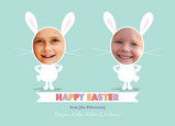 Double Easter Bunny 7x5 Flat Card