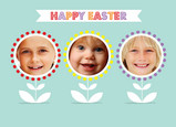 Triple Easter Flowers 7x5 Folded Card