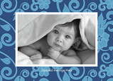 Blue Vines Border 7x5 Folded Card