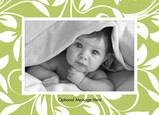 Lime Leaves Border 7x5 Folded Card