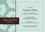 Teal Flowers Shower 7x5 Flat Card