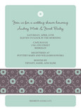 Teal Floral Band Shower 5x7 Flat Card