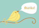 Yellow Bird Note 5.25x3.75 Folded Card