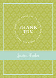 Green Aqua Circle Thanks 3.75x5.25 Folded Card