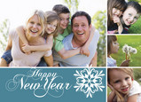 Blue Snowflake New Year 7x5 Folded Card
