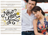 Metallic Star New Years 7x5 Flat Card