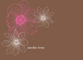 Coffee Brown and Hot Pink 5.25x3.75 Folded Card