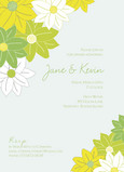 Green Flowers Invite 5x7 Flat Card