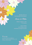 Teal Flowers Invite 5x7 Flat Card