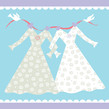 Lace Wedding Dresses 4.75x4.75 Folded Card
