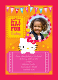 Bunting Flags Hello Kitty 5x7 Flat Card