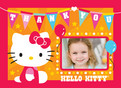 Birthday Flags Hello Kitty 5.25x3.75 Folded Card