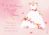 Bridal Shower Rose Dress 7x5 Folded Card