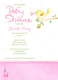Yellow Bird Baby Shower 5x7 Flat Card