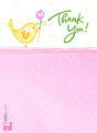 Yellow Bird Thanks 3.75x5.25 Folded Card
