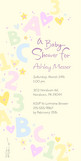 Alphabet Baby Shower 4x8 Flat Card
