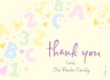 Alphabet Thanks 5.25x3.75 Folded Card