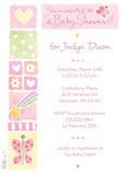Pink Icon Baby Shower 5x7 Flat Card