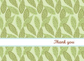 Leaf Pattern Thanks 5.25x3.75 Folded Card
