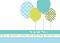 Polka Dot Balloon Thanks 5.25x3.75 Folded Card