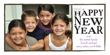 Black White New Year 8x4 Flat Card