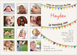 First Birthday Banner 7x5 Flat Card