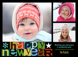 Block Happy New Year 7x5 Flat Card