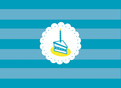 Aqua Birthday Cake 5.25x3.75 Folded Card