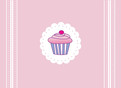 Pale Pink Cupcake 5.25x3.75 Folded Card