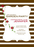 Red Flower Stripes 5x7 Flat Card