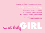 Sweet Pink Invite 7x5 Flat Card