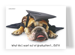 Graduate Bulldog 7x5 Folded Card