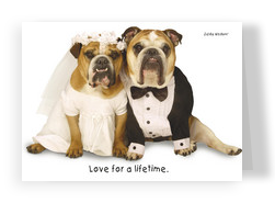 Married Bulldogs 7x5 Folded Card