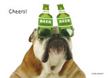 Beer Goggle Bulldog 7x5 Folded Card