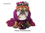 Purple Bridesmaid Dog 7x5 Folded Card